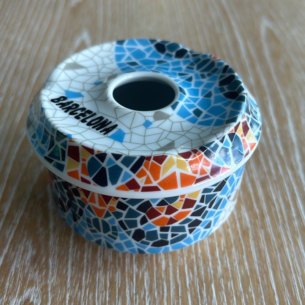 Vintage Misaic Ceramic Barcelona Ashtray
